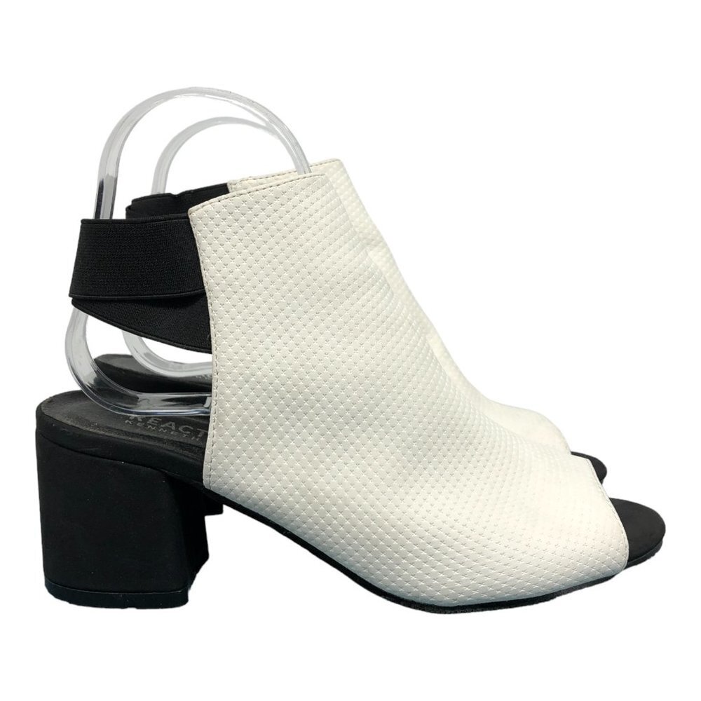 Kenneth Cole White Perforated Pleather Hannon Shootie Almond Nubuck Ankle Boots - Picture 15 of 15